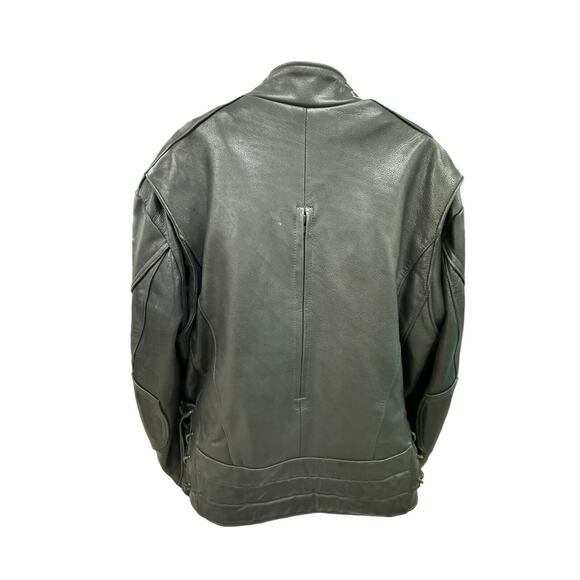 Drag Specialties Black Leather Motorcycle Jacket Weave Size 38 Fit Large - Picture 2 of 13